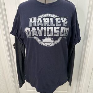 Harley-Davidson Men's Dark Blue Long Sleeve Tee